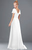 ColsBM Ellen White Modern A-line V-neck Short Sleeve Zip up Floor Length Bridesmaid Dresses