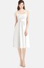 ColsBM Amya Cloud White Glamorous Sleeveless Zip up Chiffon Knee Length Bridesmaid Dresses