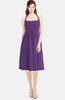 ColsBM Amya Dark Purple Glamorous Sleeveless Zip up Chiffon Knee Length Bridesmaid Dresses
