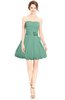 ColsBM Jordynn Beryl Green Glamorous Fit-n-Flare Zip up Knee Length Ruching Bridesmaid Dresses