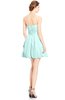 ColsBM Jordynn Blue Glass Glamorous Fit-n-Flare Zip up Knee Length Ruching Bridesmaid Dresses