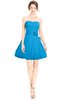 ColsBM Jordynn Cornflower Blue Glamorous Fit-n-Flare Zip up Knee Length Ruching Bridesmaid Dresses