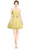 ColsBM Jordynn Misted Yellow Glamorous Fit-n-Flare Zip up Knee Length Ruching Bridesmaid Dresses