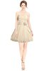 ColsBM Jordynn Novelle Peach Glamorous Fit-n-Flare Zip up Knee Length Ruching Bridesmaid Dresses