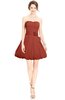 ColsBM Jordynn Rust Glamorous Fit-n-Flare Zip up Knee Length Ruching Bridesmaid Dresses
