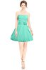 ColsBM Jordynn Seafoam Green Glamorous Fit-n-Flare Zip up Knee Length Ruching Bridesmaid Dresses