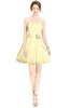 ColsBM Jordynn Soft Yellow Glamorous Fit-n-Flare Zip up Knee Length Ruching Bridesmaid Dresses