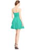 ColsBM Jordynn Viridian Green Glamorous Fit-n-Flare Zip up Knee Length Ruching Bridesmaid Dresses