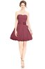 ColsBM Jordynn Wine Glamorous Fit-n-Flare Zip up Knee Length Ruching Bridesmaid Dresses