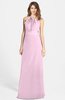 ColsBM Leah Baby Pink Luxury A-line Sleeveless Zip up Chiffon Floor Length Bridesmaid Dresses