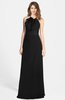 ColsBM Leah Black Luxury A-line Sleeveless Zip up Chiffon Floor Length Bridesmaid Dresses