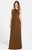 ColsBM Leah Brown Luxury A-line Sleeveless Zip up Chiffon Floor Length Bridesmaid Dresses