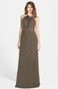 ColsBM Leah Carafe Brown Luxury A-line Sleeveless Zip up Chiffon Floor Length Bridesmaid Dresses
