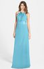 ColsBM Leah Light Blue Luxury A-line Sleeveless Zip up Chiffon Floor Length Bridesmaid Dresses