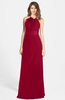 ColsBM Leah Maroon Luxury A-line Sleeveless Zip up Chiffon Floor Length Bridesmaid Dresses