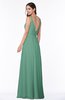 ColsBM Sariah Beryl Green Elegant Fit-n-Flare Zip up Chiffon Floor Length Bridesmaid Dresses