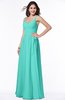 ColsBM Sariah Blue Turquoise Elegant Fit-n-Flare Zip up Chiffon Floor Length Bridesmaid Dresses