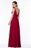 ColsBM Sariah Dark Red Elegant Fit-n-Flare Zip up Chiffon Floor Length Bridesmaid Dresses