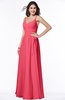 ColsBM Sariah Guava Elegant Fit-n-Flare Zip up Chiffon Floor Length Bridesmaid Dresses
