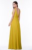 ColsBM Sariah Lemon Curry Elegant Fit-n-Flare Zip up Chiffon Floor Length Bridesmaid Dresses