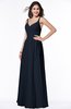ColsBM Sariah Navy Blue Elegant Fit-n-Flare Zip up Chiffon Floor Length Bridesmaid Dresses