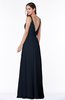 ColsBM Sariah Navy Blue Elegant Fit-n-Flare Zip up Chiffon Floor Length Bridesmaid Dresses
