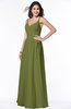 ColsBM Sariah Olive Green Elegant Fit-n-Flare Zip up Chiffon Floor Length Bridesmaid Dresses
