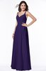 ColsBM Sariah Royal Purple Elegant Fit-n-Flare Zip up Chiffon Floor Length Bridesmaid Dresses