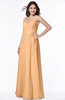 ColsBM Sariah Salmon Buff Elegant Fit-n-Flare Zip up Chiffon Floor Length Bridesmaid Dresses