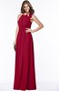 ColsBM Alison Dark Red Glamorous A-line Zip up Chiffon Floor Length Pleated Bridesmaid Dresses
