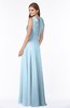 ColsBM Alison Ice Blue Glamorous A-line Zip up Chiffon Floor Length Pleated Bridesmaid Dresses