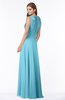 ColsBM Alison Light Blue Glamorous A-line Zip up Chiffon Floor Length Pleated Bridesmaid Dresses