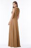 ColsBM Alison Light Brown Glamorous A-line Zip up Chiffon Floor Length Pleated Bridesmaid Dresses