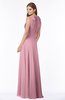 ColsBM Alison Light Coral Glamorous A-line Zip up Chiffon Floor Length Pleated Bridesmaid Dresses