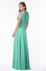 ColsBM Alison Mint Green Glamorous A-line Zip up Chiffon Floor Length Pleated Bridesmaid Dresses