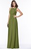 ColsBM Alison Olive Green Glamorous A-line Zip up Chiffon Floor Length Pleated Bridesmaid Dresses