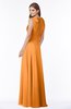 ColsBM Alison Orange Glamorous A-line Zip up Chiffon Floor Length Pleated Bridesmaid Dresses
