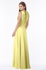 ColsBM Alison Pastel Yellow Glamorous A-line Zip up Chiffon Floor Length Pleated Bridesmaid Dresses
