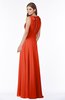 ColsBM Alison Persimmon Glamorous A-line Zip up Chiffon Floor Length Pleated Bridesmaid Dresses
