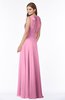 ColsBM Alison Pink Glamorous A-line Zip up Chiffon Floor Length Pleated Bridesmaid Dresses