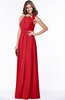 ColsBM Alison Red Glamorous A-line Zip up Chiffon Floor Length Pleated Bridesmaid Dresses