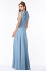 ColsBM Alison Sky Blue Glamorous A-line Zip up Chiffon Floor Length Pleated Bridesmaid Dresses