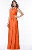ColsBM Alison Tangerine Glamorous A-line Zip up Chiffon Floor Length Pleated Bridesmaid Dresses