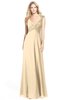 ColsBM Kara Apricot Gelato Modest Fit-n-Flare V-neck Sleeveless Chiffon Floor Length Bridesmaid Dresses