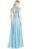 ColsBM Kara Aqua Modest Fit-n-Flare V-neck Sleeveless Chiffon Floor Length Bridesmaid Dresses