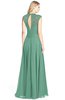 ColsBM Kara Beryl Green Modest Fit-n-Flare V-neck Sleeveless Chiffon Floor Length Bridesmaid Dresses