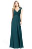 ColsBM Kara Blue Green Modest Fit-n-Flare V-neck Sleeveless Chiffon Floor Length Bridesmaid Dresses