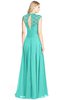 ColsBM Kara Blue Turquoise Modest Fit-n-Flare V-neck Sleeveless Chiffon Floor Length Bridesmaid Dresses