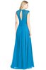 ColsBM Kara Cornflower Blue Modest Fit-n-Flare V-neck Sleeveless Chiffon Floor Length Bridesmaid Dresses