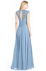 ColsBM Kara Dusty Blue Modest Fit-n-Flare V-neck Sleeveless Chiffon Floor Length Bridesmaid Dresses